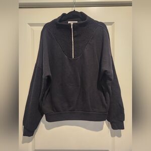 Perfectwhitetee Tyra mixed fleece quarter zip sweatshirt